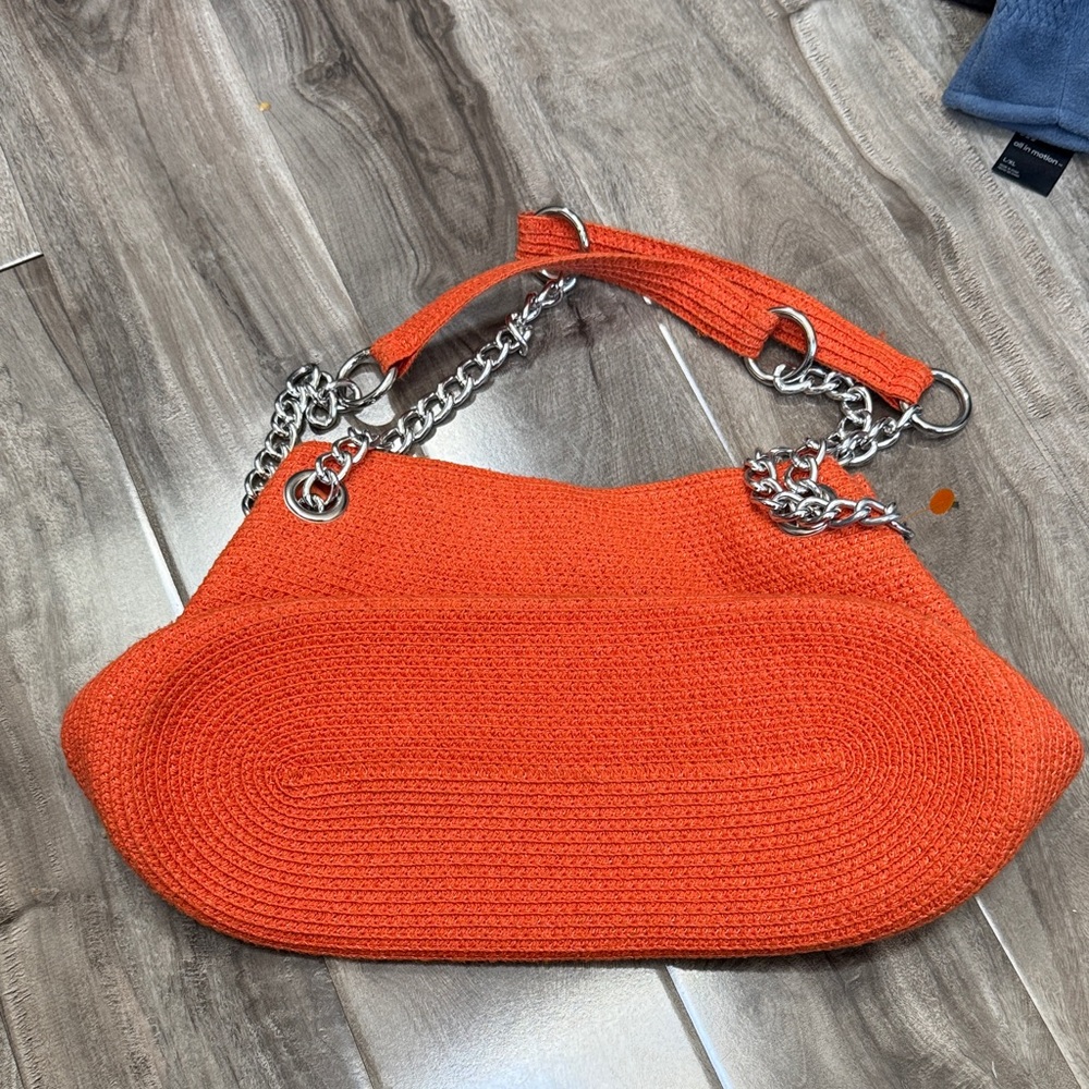 Orange Chain Strap Women's Bag